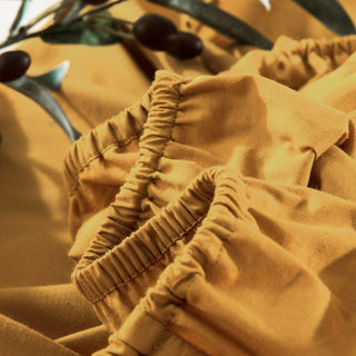 DaDa Bedding Honey Yellow Poplin Cotton Fitted Sheet w/ Pillow Cases (JHW-550-Fitted)