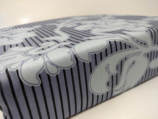 DaDa Bedding Navy Blue Floral Striped Fitted + Flat Sheets & Pillow Cases Set (FSFS8153)