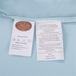 DaDa Bedding Soothing SeaFoam Sky Blue Cotton Fitted Bed Sheet w/Pillow Cases (JHW604)