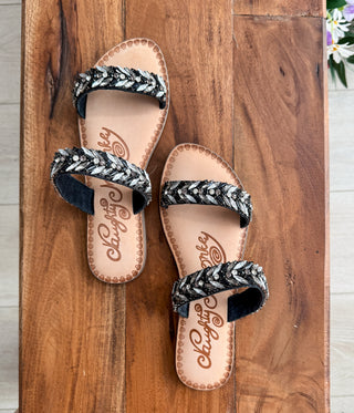 Shine Bright Sandals in Black Naughty Monkey