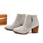 Shine Star Rhinestone Bootie in Silver Naughty Monkey