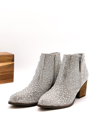 Shine Star Rhinestone Bootie in Silver - By Baano