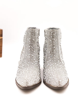 Shine Star Rhinestone Bootie in Silver - By Baano