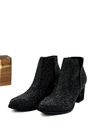 Shine Star Rhinestone Bootie in Black - By Baano