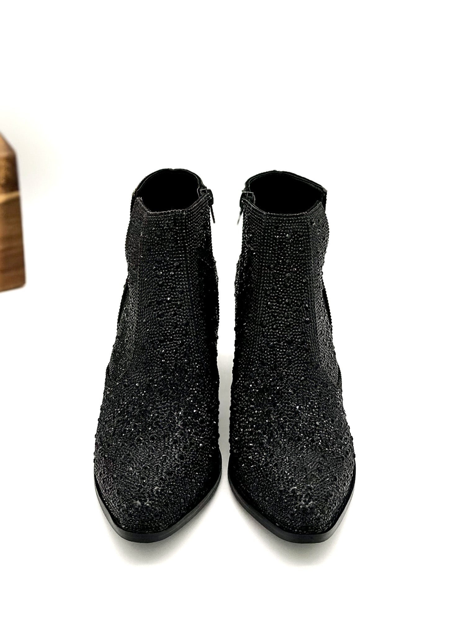 Shine Star Rhinestone Bootie in Black Naughty Monkey