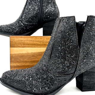 Shine Star Rhinestone Bootie in Black - By Baano
