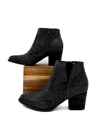 Shine Star Rhinestone Bootie in Black - By Baano