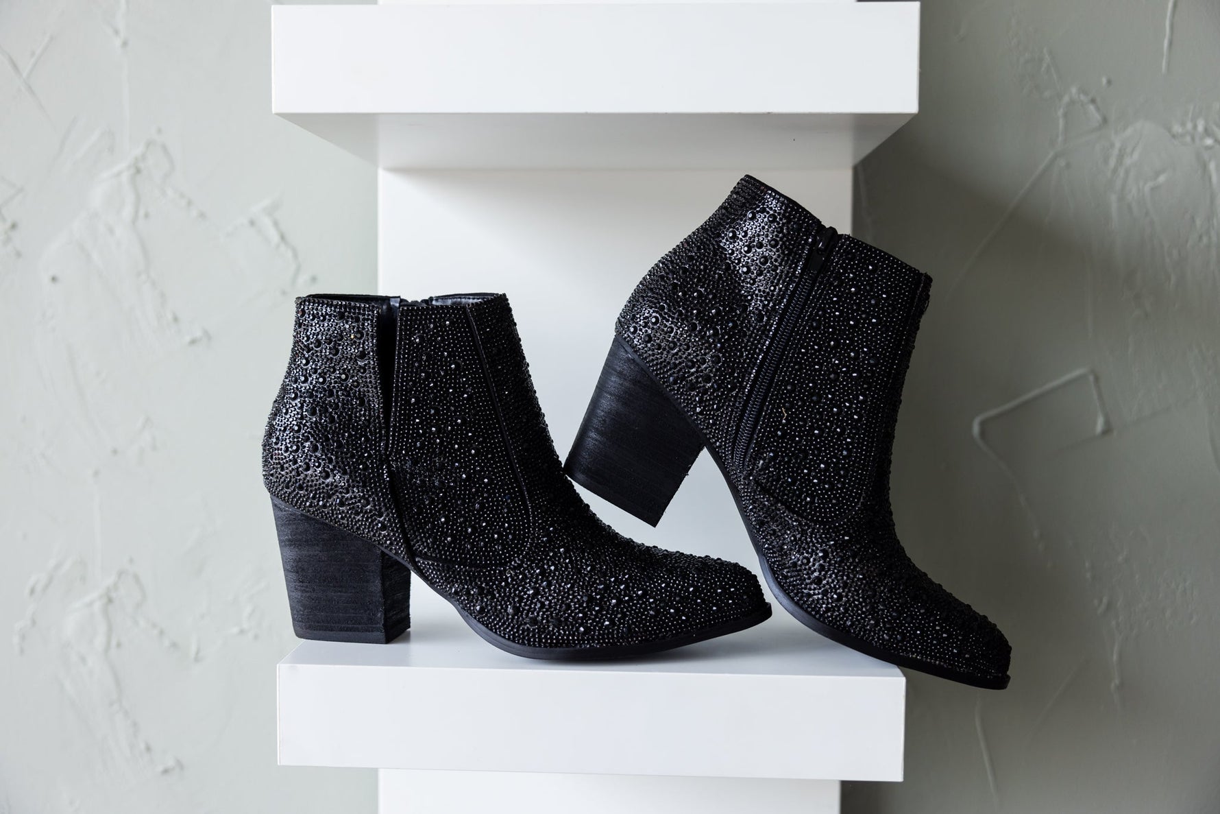 Shine Star Rhinestone Bootie in Black Naughty Monkey