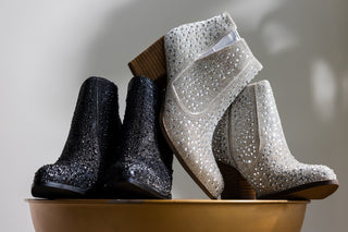 Shine Star Rhinestone Bootie in Silver - By Baano
