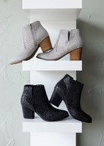 Shine Star Rhinestone Bootie in Silver Naughty Monkey