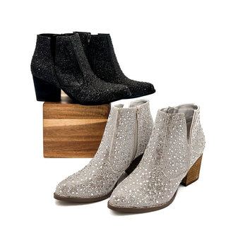 Shine Star Rhinestone Bootie in Silver - By Baano