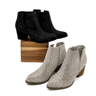 Shine Star Rhinestone Bootie in Black - By Baano