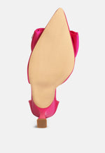 Shoeverse Satin Stiletto Heels With Embellished Bow