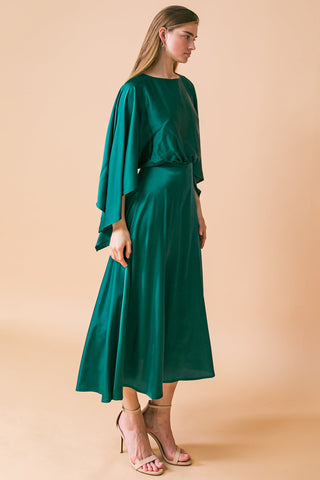 CAUGHT FEELINGS WOVEN MIDI DRESS - By Baano
