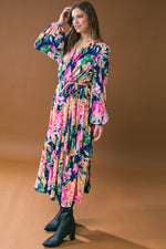 BREATHTAKING MOMENT WOVEN PLISSE MIDI DRESS - By Baano