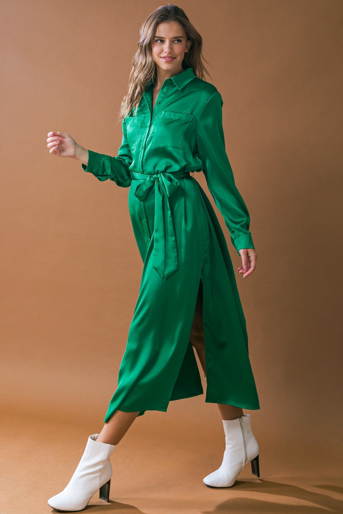 IT'S YOUR PLACE WOVEN MIDI DRESS Flying Tomato