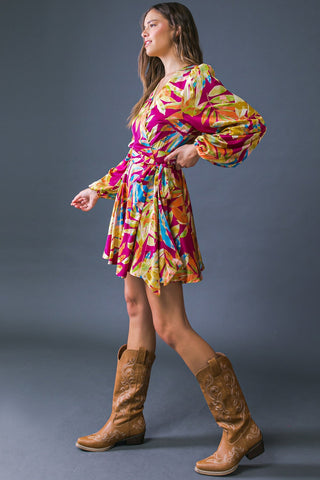 ALL FALL LONG WOVEN MINI DRESS - By Baano