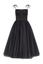 Sidney Tie-Strap Tulle Midi Dress - By Baano