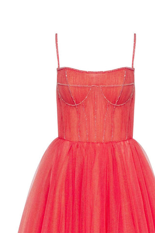 Sidney Tie-Strap Tulle Midi Dress - By Baano