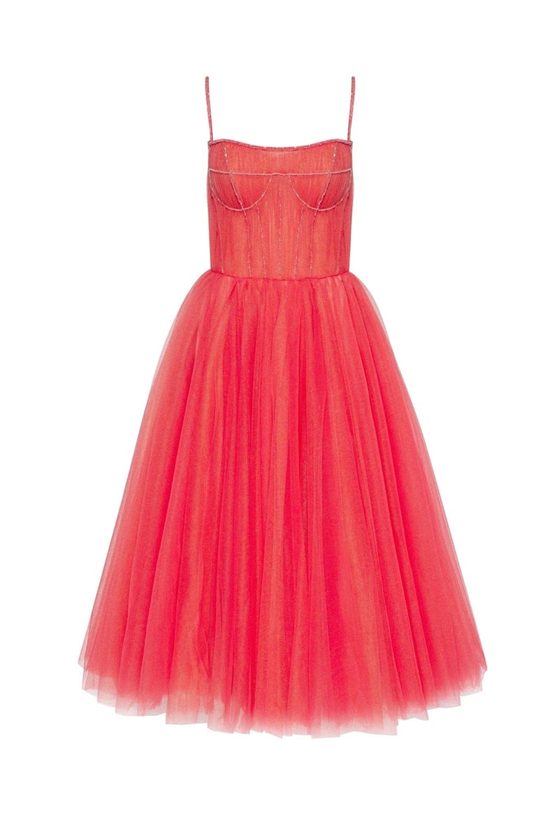 Sidney Tie-Strap Tulle Midi Dress - By Baano