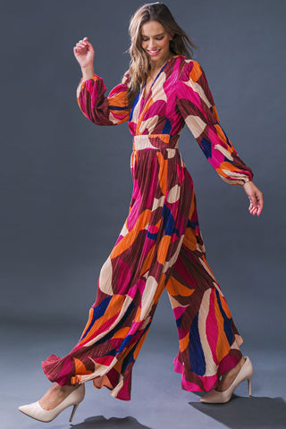 SET A TREND PLISSE JUMPSUIT - By Baano