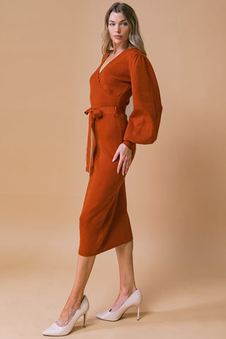 ADORABLE IDEAL SWEATER MIDI DRESS - By Baano