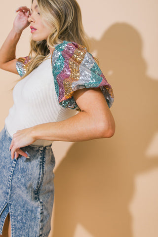 GET CARRIED AWAY SWEATER TOP - By Baano