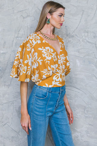 LET THE LIGHT IN BROWN WOVEN TOP - By Baano