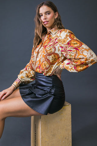 ON MY SIDE BROWN WOVEN TOP - By Baano
