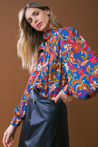 IMPRESSIVE BLOSSOM WOVEN TOP - By Baano