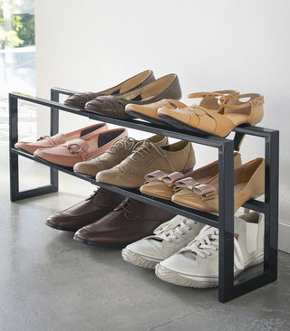 Two-Tier Expandable Shoe Rack (12" H)  - Steel - By Baano