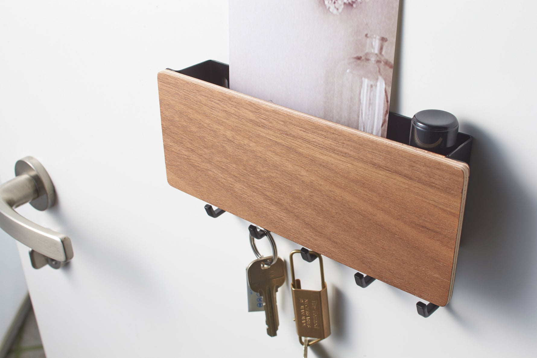 Magnetic Key Rack - Steel + Wood Yamazaki Home