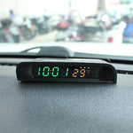 Solar Car Digital Clock Thermometer Dual Color Display Smart Switch High Precision LED Digital Clock Dashboard Solar Powered Car Electronic Clock Stick-On Luminous Car Clock Dashboard Auto Clock Car Watch Clock with Adjustable Brightness Date Temperature Stevvex