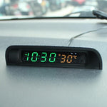 Solar Car Digital Clock Thermometer Dual Color Display Smart Switch High Precision LED Digital Clock Dashboard Solar Powered Car Electronic Clock Stick-On Luminous Car Clock Dashboard Auto Clock Car Watch Clock with Adjustable Brightness Date Temperature Stevvex