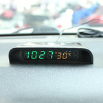 Solar Car Digital Clock Thermometer Dual Color Display Smart Switch High Precision LED Digital Clock Dashboard Solar Powered Car Electronic Clock Stick-On Luminous Car Clock Dashboard Auto Clock Car Watch Clock with Adjustable Brightness Date Temperature Stevvex