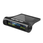 Solar Car Digital Clock with LCD Time Date In-Car Temperature Display for Outdoor Personal Car Part Decoration Universal Wireless Car Head Up Display Digital GPS Speedometer MPH Solar Battery USB Charged with Time Clock Stevvex