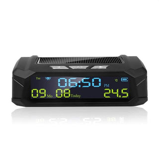 Solar Car Digital Clock with LCD Time Date In-Car Temperature Display for Outdoor Personal Car Part Decoration Universal Wireless Car Head Up Display Digital GPS Speedometer MPH Solar Battery USB Charged with Time Clock Stevvex