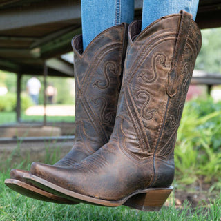 Cheyenne Cowgirl Boots | Women's Snipped Toe Leather Boots (M50041) - By Baano
