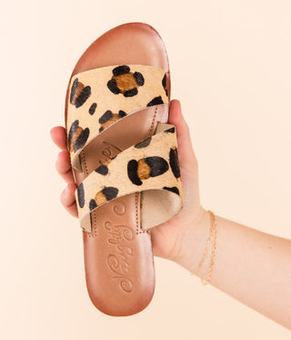 Spirited Dual Strap Slide in Leopard Naughty Monkey