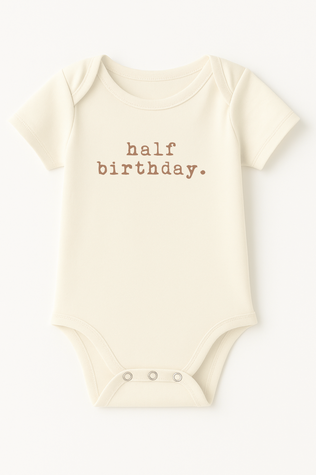Half Birthday Clay Organic Cotton Baby Bodysuit Short Sleeve - By Baano