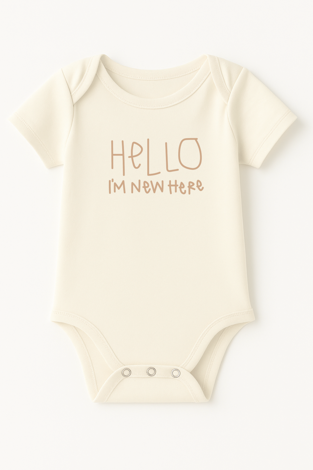 Hello I'm New Here Clay Organic Cotton Baby Bodysuit Short Sleeve - By Baano