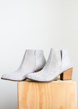 Shine Star Rhinestone Bootie in Silver - By Baano