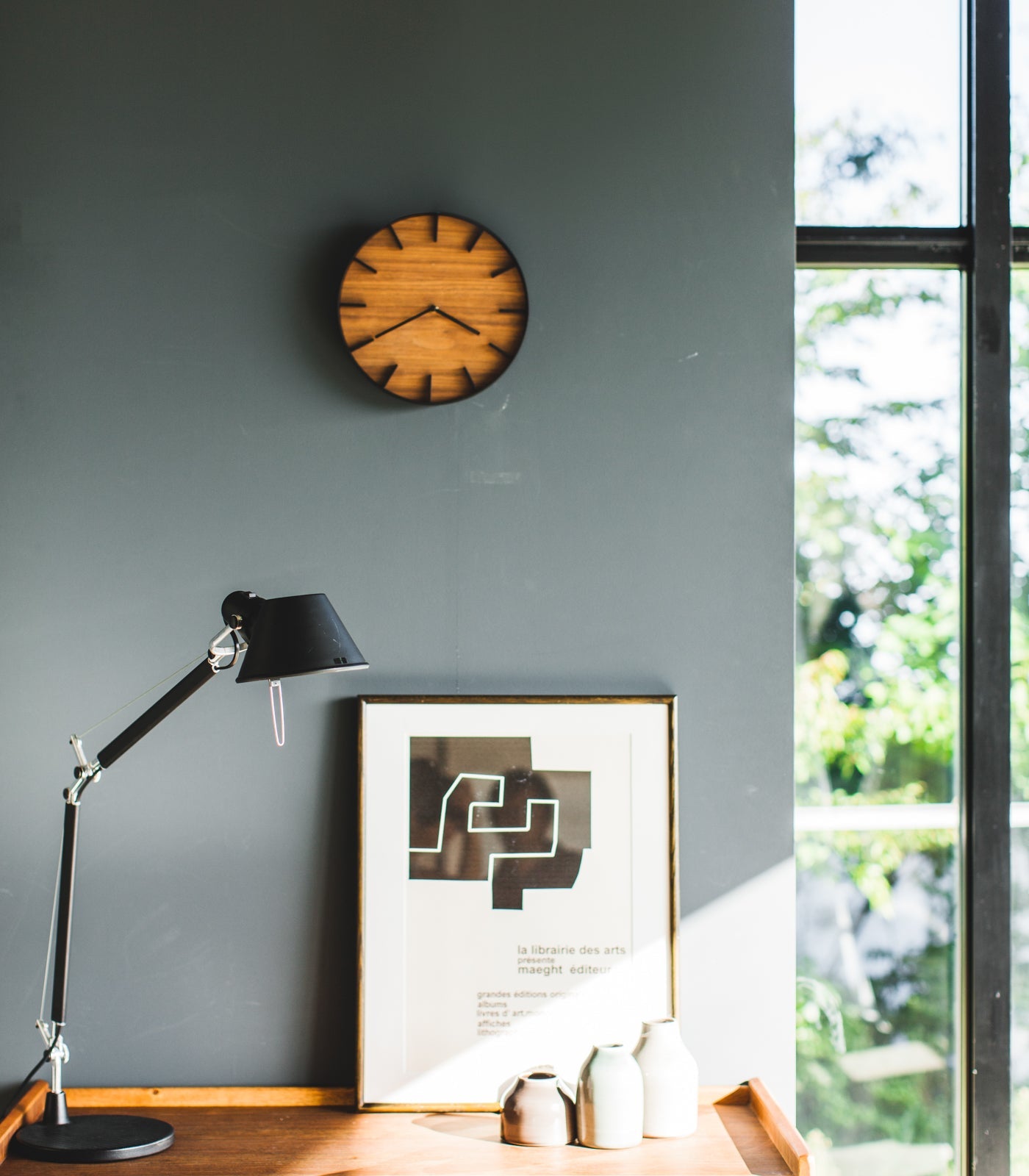 Wall Clock - Steel + Wood - By Baano