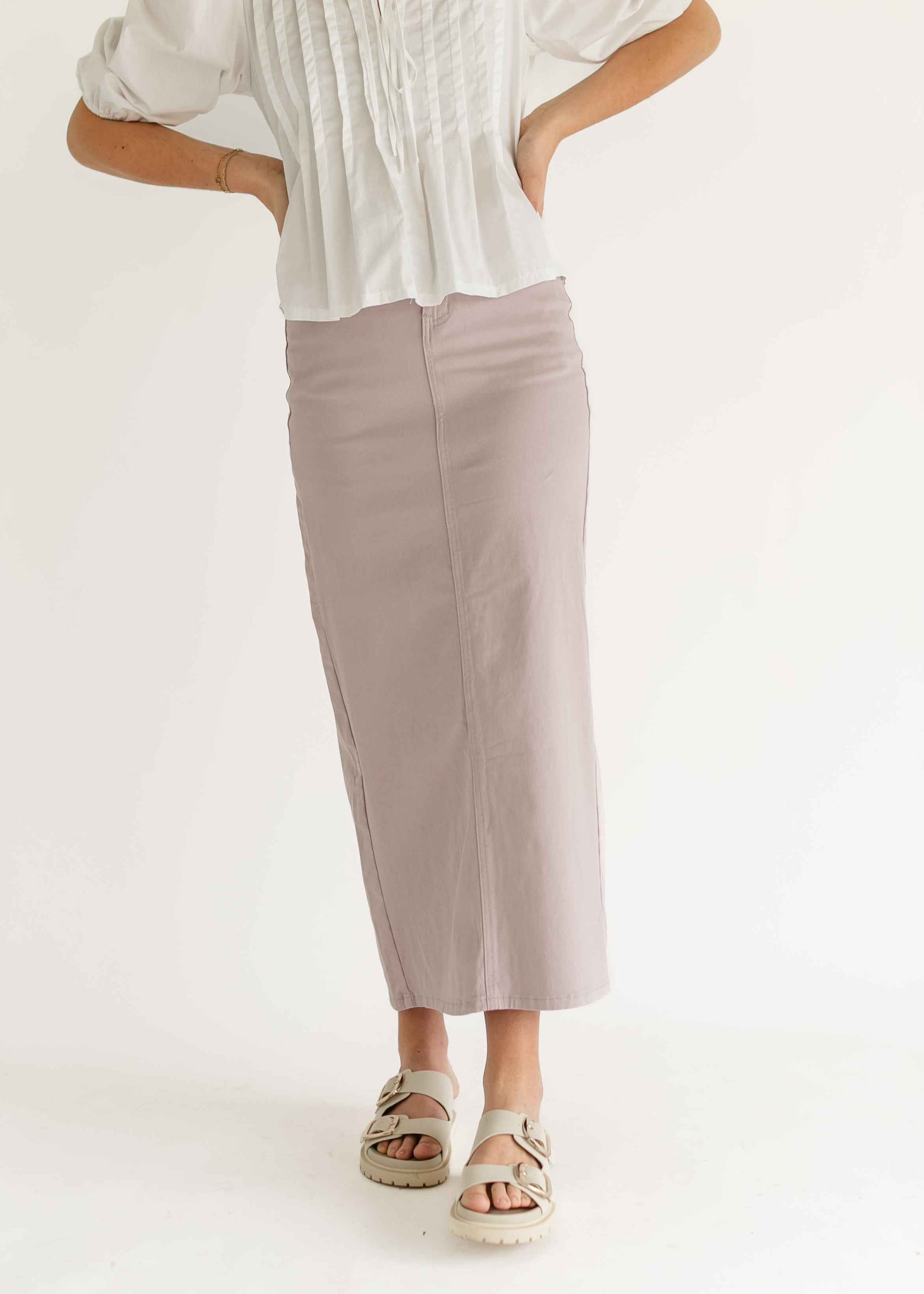 Stella Lilac Denim Maxi Skirt - FINAL SALE