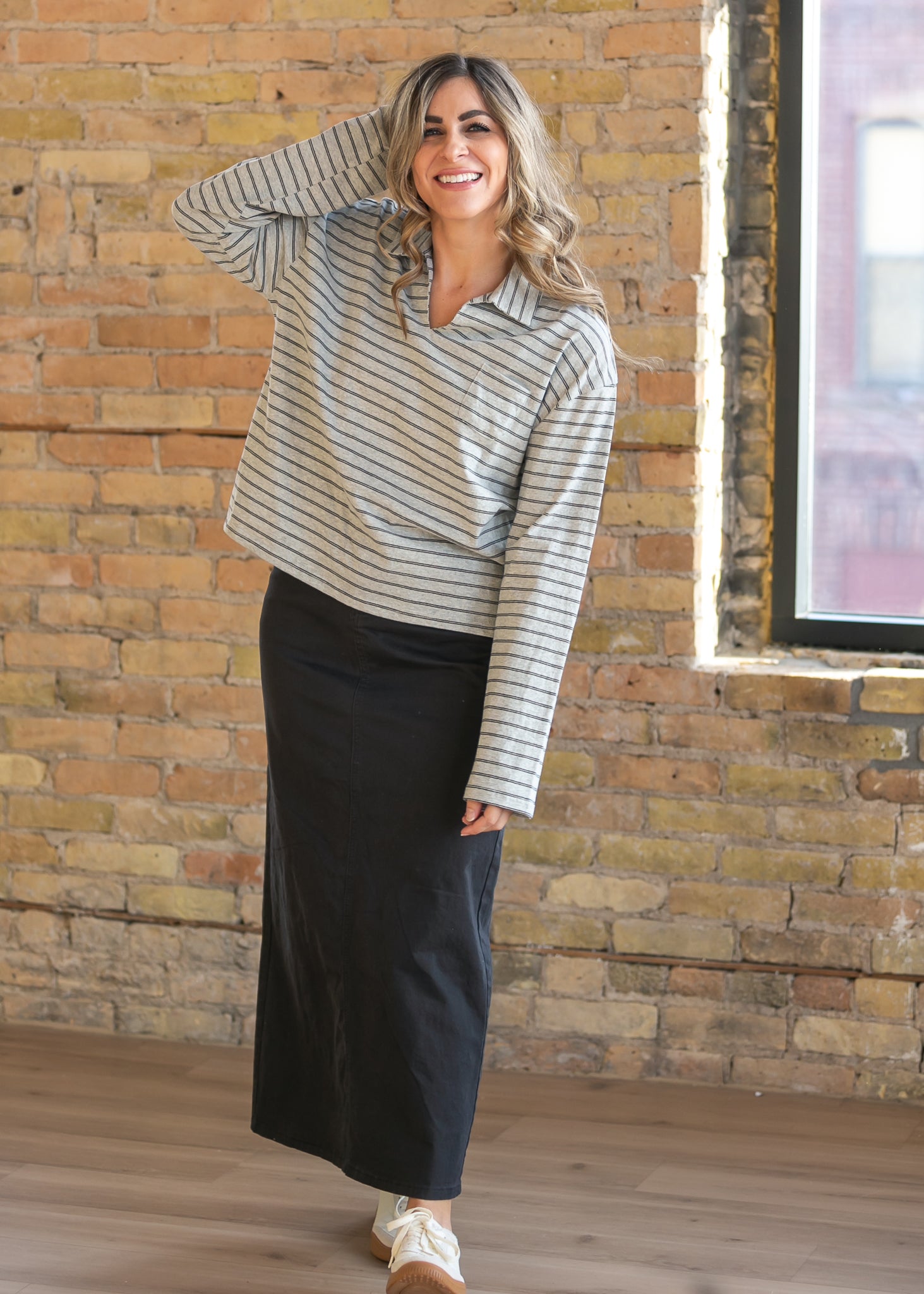 Stella Onyx Black Denim Maxi Skirt