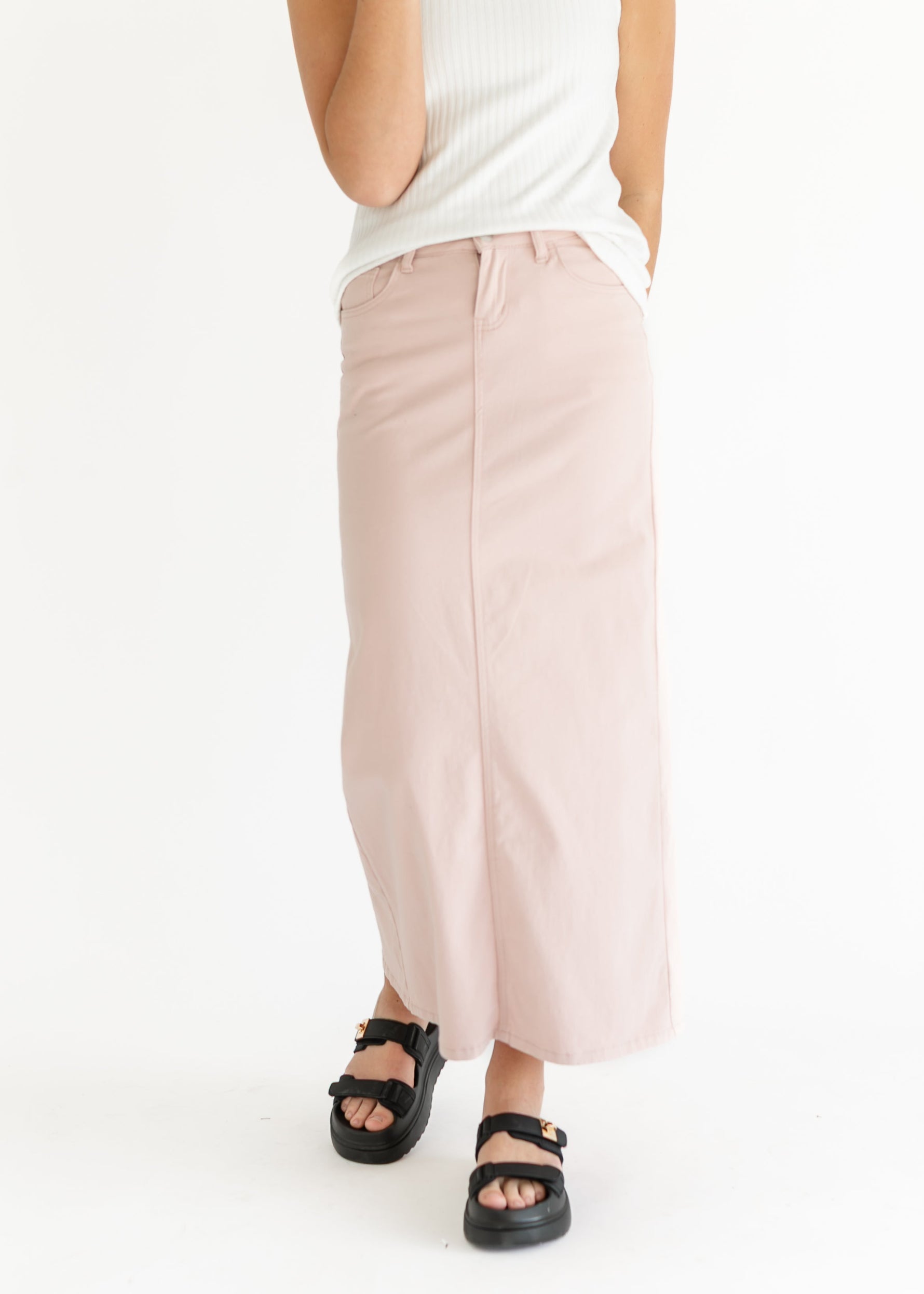 Stella Rose Denim Maxi Skirt - FINAL SALE - By Baano