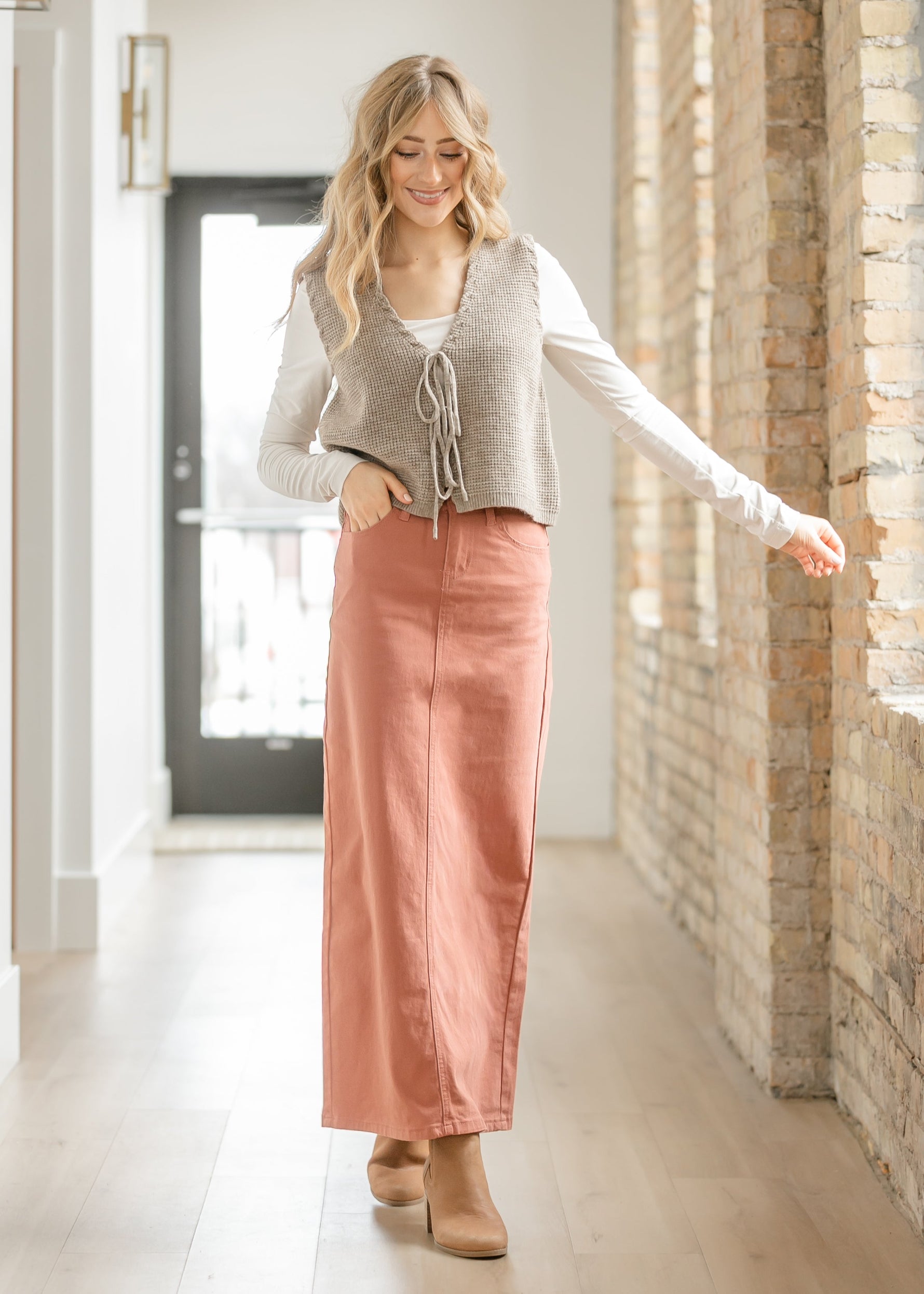 Stella Sienna Denim Maxi Skirt - FINAL SALE