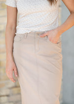 Stella Simply Taupe Denim Maxi Skirt