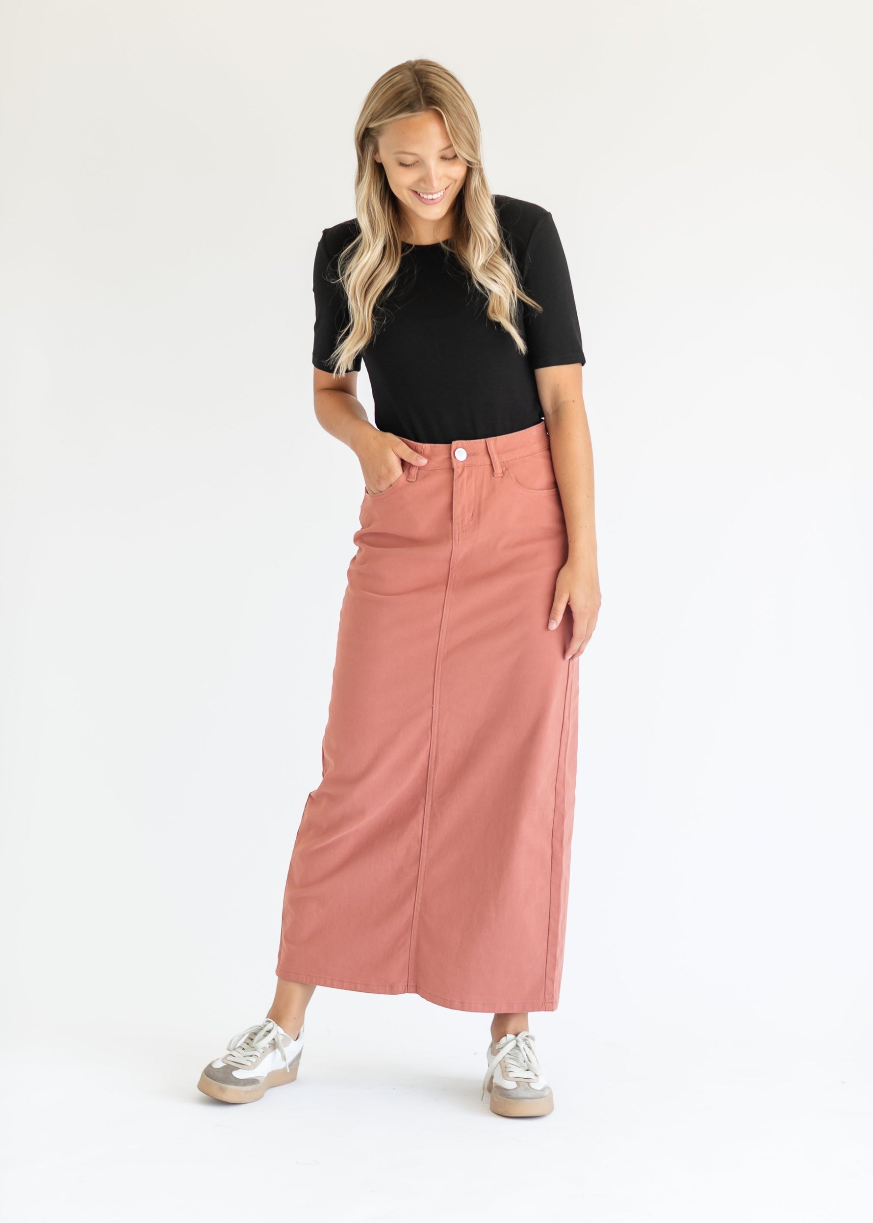Stella Denim Maxi Skirt - By Baano