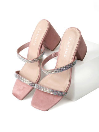 Stormi | Rhinestone/Pink Suede